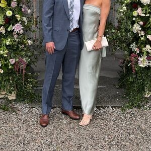 Elegant Light Green Satin Dress